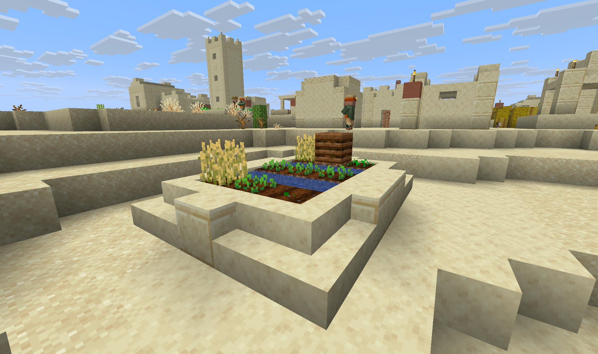 desert Biome Farming - Wheat fields and agricultural areas