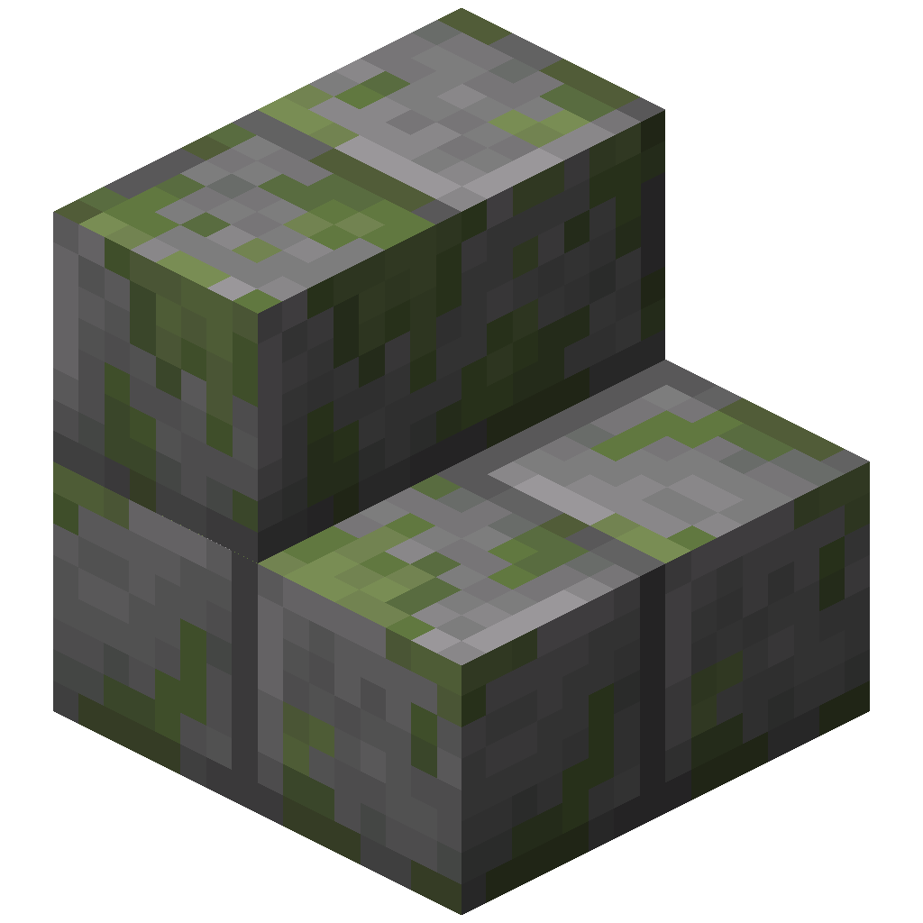Mossy Stone Brick Stairs